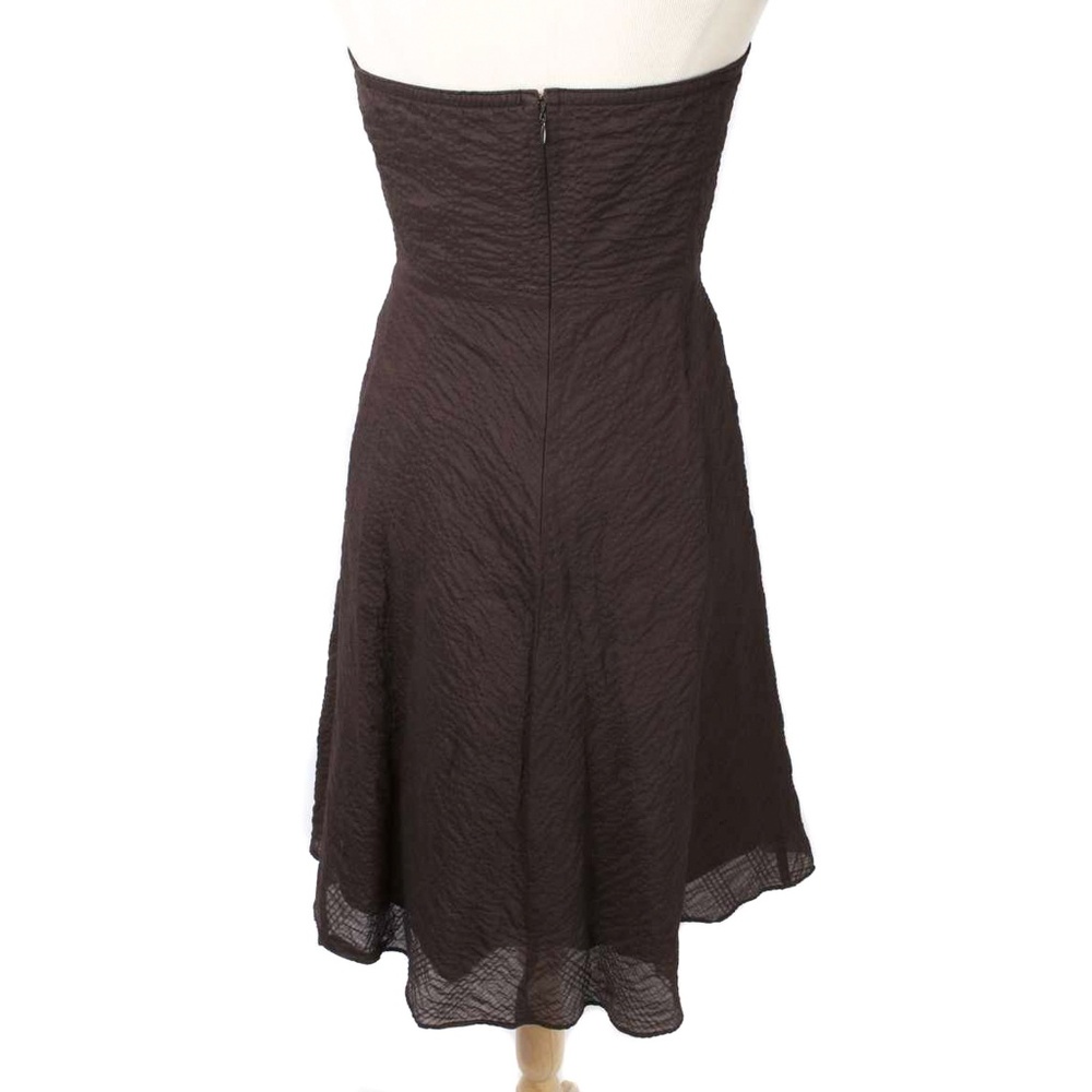 🍍J. CREW Brown Textured Fit & Flare Strapless Summer Dress - Picture 4 of 7